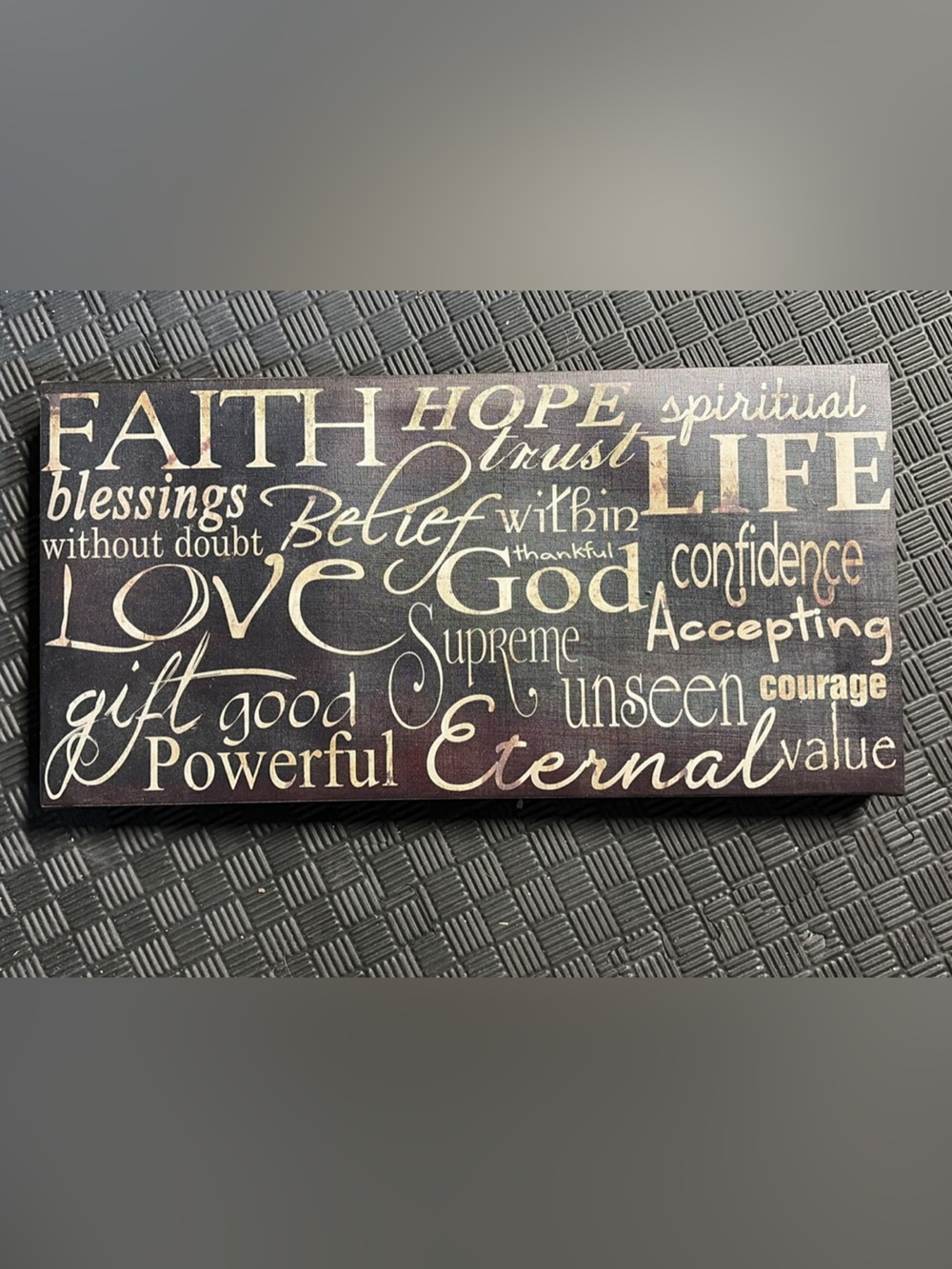Religious Inspirational Word Art Wooden Sign